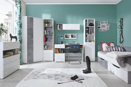 Komoda młodzieżowa z szufladami PLUTO biała na Arena.pl