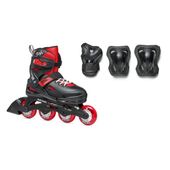 Rolki Rollerblade Fury Black Red Combo, ochraniacze w zestawie 29-33