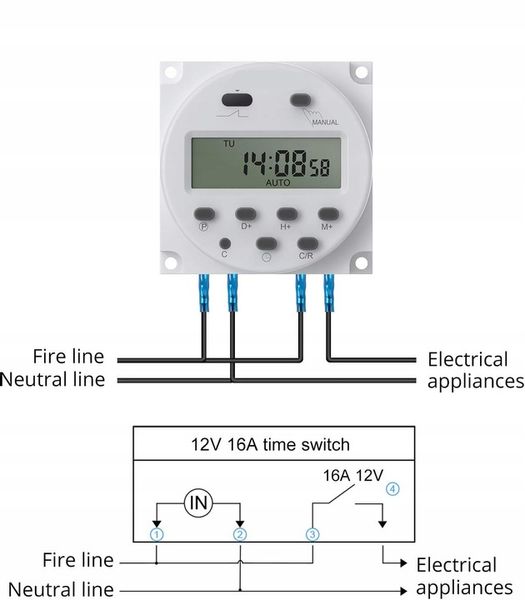 PROGRAMATOR CZASOWY WŁĄCZNIK TIMER WYŁĄCZNIK WODOODPORNĄ zdjęcie 3