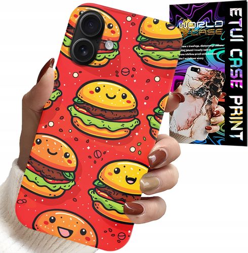ETUI DO IPHONE 16 PLUS - SŁODKIE UŚMIECHNIĘTE BURGERY POKROWIEC na Arena.pl