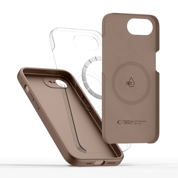 tech-protect silicone magsafe iphone 16e / 17e chocolate brown zdjęcie 4