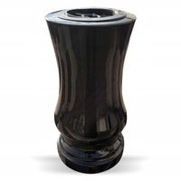 Elegancki Wazon Granitowy Tulipan Okrągły Czarny 28cm Na Pomnik Na Grób