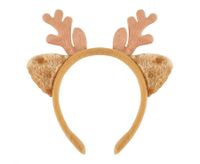 Opaska świąteczna Renifera z uszami jasna brązowa przebranie gadżet święta fotobudka