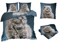 Pościel satyna bawełniana 200x220cm KOTEK PERS z prześcieradłem 3D