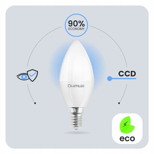 6x Żarówka LED E14 Świeczka 8W = 80W 4000K Neutralna CCD LUMILED NIE na Arena.pl
