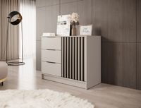 Komoda Nelly 2D 105cm Grafit Szary Artisan Kaszmir Lamele Szuflady