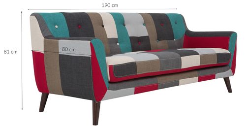 Sofa Artena patchwork trzyosobowa na Arena.pl
