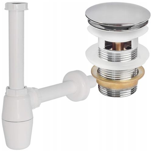 KOREK KLIK-KLAK Z PRZELEWEM CHROM + SYFON UMYWALKOWY DO UMYWALKI REGULOWANY na Arena.pl