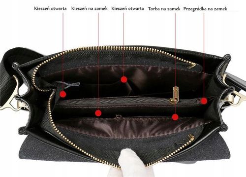 TORBA MĘSKA SKÓRZANA LISTONOSZKA NA RAMIĘ Z KIESZENIĄ Z KLAPĄ CZARNA na Arena.pl