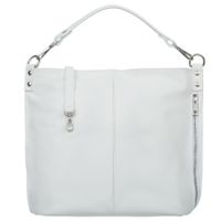 VERA PELLE torebka damska skórzana worek z paskiem na ramię V388 biała