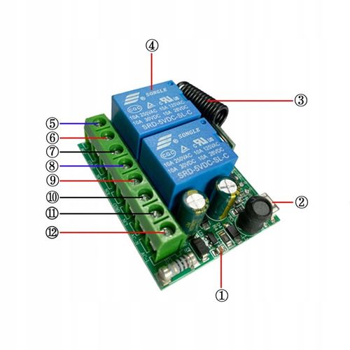 Zdalne sterowanie 230V włącznik 2 kanały na 2 pilota radiowy AC 85-250V 10A na Arena.pl