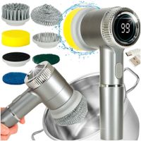 Szczotka Myjka Elektryczna Do Czyszczenia 5W1 Do Łazienki Podłogi Fug Led