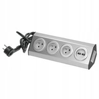 GNIAZDO MEBLOWE KUCHENNE MONTAŻ NA RZEPY VIRONE FS-4 ORNO 3x2P+Z USB 1,5m