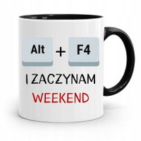 Kubek Czarny Informatyka Programisty Weekend Z Nadrukiem Ze Zdjęciem