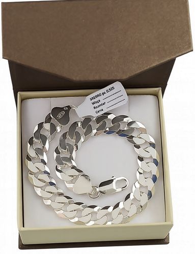 Srebrna Bransoletka Męska Pancerka 10,50 mm Diamentowana 925 Grawer Gratis na Arena.pl