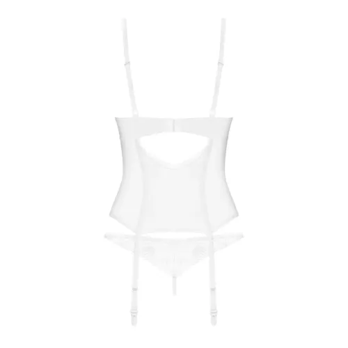 obsessive alissium komplet gorset + stringi xs/s biały koronkowy na Arena.pl