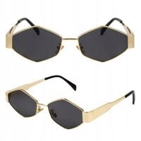 OKULARY PRZECIWSŁONECZNE DAMSKIE MODNE GEOMETRYCZNE METALOWE OPRAWKI 90's