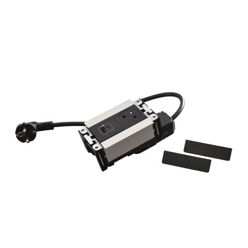 Gniazdo meblowe do blatu MULTILINK, wyposażone 2P+Z/USB A+C z przewodem 2m - METAL Legrand 654776 na Arena.pl