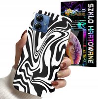 ETUI DO MOTOROLA MOTO G14 - ABSTRAKCJA ZEBRA MODNE WZORY DLA KOBIET + SZKŁO