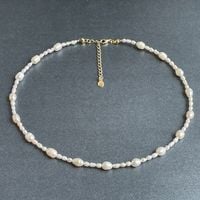 Choker z pereł, pozłacane srebro 925, naszyjnik z pereł slodkowodnych