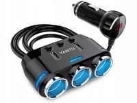 Rozdzielacz gniazda zapalniczki na 3 gniazda + 2x gniazdo USB
