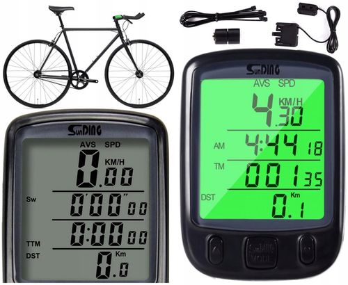 Licznik Rowerowy Na Rower Podświetlany Prędkościomierz Przewodowy + Uchwyt na Arena.pl