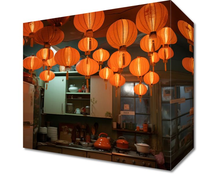 Obraz 20x20cm W Blasku Lampionów zdjęcie 1