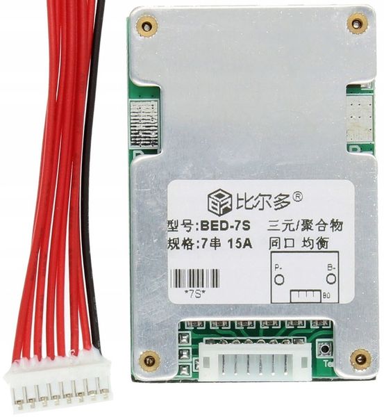 Moduł BMS 7s 15A Li-ion 29,4V 18650 Ładowarka zdjęcie 2