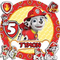 OPŁATEK NA TORT 20CM - PSI PATROL MARSHALL + IMIĘ + GRATIS! 15CM 18CM