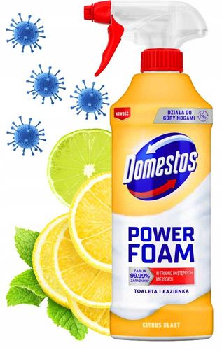 domestos power foam piana do mycia toalety i łazienki citrus blast 435ml na Arena.pl