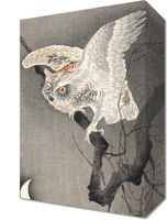 Obraz 20x30cm Scops Owl in Moonlight, Koson Japoński Vintage do Salonu