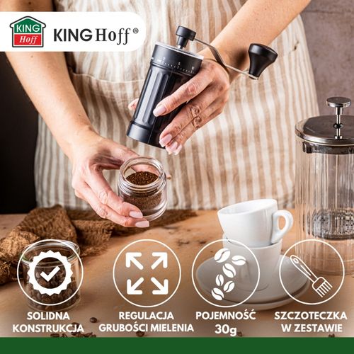 ręczny młynek do kawy z regulacją kinghoff kh-2002 na Arena.pl