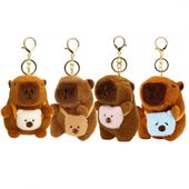 brelok do kluczy pluszowa piszcząca kapibara z torebką, losowy kolor