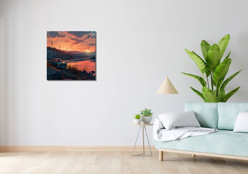 Obraz 60x60cm Zachód Przy Klasyku zdjęcie 2