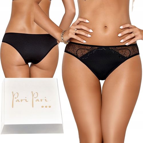 Figi Majtki z Koronką z Mikrofibrą Dopasowane Zjawiskowe Czarne XXL na Arena.pl