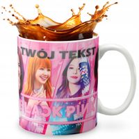 KUBEK 330ml GRAFIKA PREZENT ŚWIĘTA WZÓR - KPOP BLACKPINK BTS GOT7 + IMIĘ