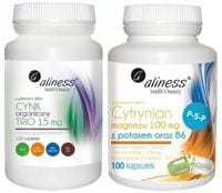 Aliness Cytrynian magnezu Potas + Cynk organiczny Ciśnienie krwi P-5-P