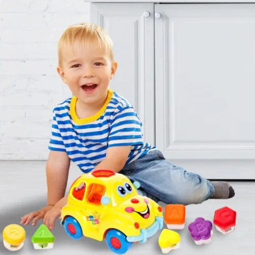 AUTO SORTER SAMOCHÓD Z KLOCKAMI NA BATERIĘ AUTKO WESOŁEK DLA DZIECI KLOCKI na Arena.pl