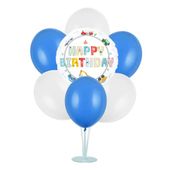 Zestaw balonów na stojaku Auta Happy Birthday