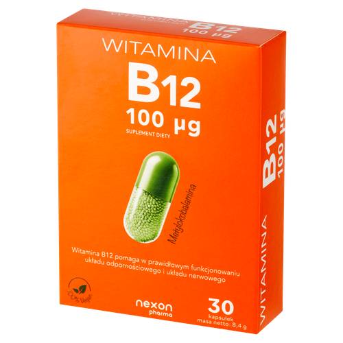Nexon Witamina B12 100μg wspiera prawidłowe funkcjonowanie organizmu 30 kaps. na Arena.pl