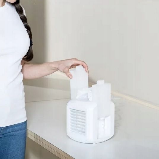 PRZENOŚNY KLIMATYZATOR NAWILŻACZ Powietrza WENTYLATOR LAMPKA 7 KOLORÓW LED zdjęcie 5