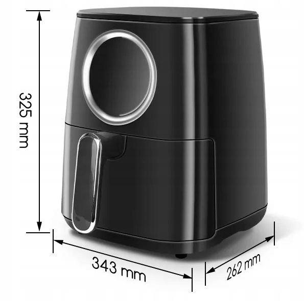 Frytkownica Beztłuszczowa Air Fryer 4.2L Moc 1400W Okno Podglądowe zdjęcie 2