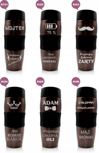 KUBEK TERMICZNY Z GRAWEREM prezent DLA CHŁOPAKA TWÓJ TEKST duży wybór wybór na Arena.pl