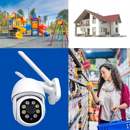 Zewnętrzna Kamera WIFI Obrotowa 1080p POLSKA APLIKACJA ŚLEDZENIE FULL HD SD na Arena.pl