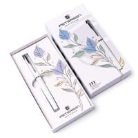 biało-srebrny długopis metalowy z czarnym wkładem - peterson