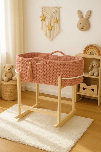 Kosz Mojżesza BOHO Handmade z kołyską - blush na Arena.pl