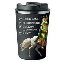 KUBEK TERMICZNY Premium czarny WALENTYNKI prezent Książę ŻABA KT_291