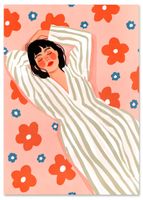 Plakat ilustrację kwiaty kobieta 50x70 cm