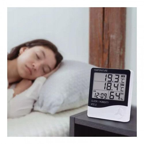 BEZPRZEWODOWA STACJA POGODY TERMO-HIGROMETR ZEWNĘTRZNA SONDA ZEGAR BUD na Arena.pl