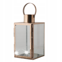 LAMPION ROSE GOLD metal / szkło wys. 31cm